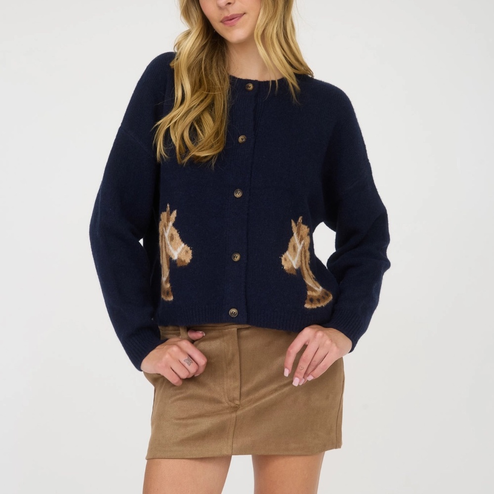 NWT Western Horse Graphic Cardigan